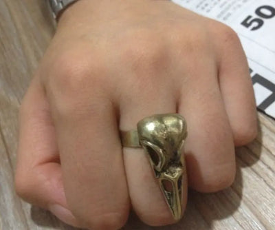 Crow Skull Bird Ring - Gothic Open-Cut Fashion Jewelry